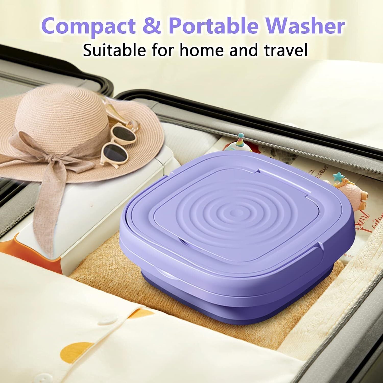 Compact 8L Portable Mini Washing Machine with Sterilization and Drying Features